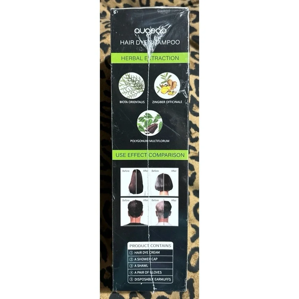 NEW‎ Augeas Herbal Care Hair Dye Shampoo for Touchups/Grays, Black